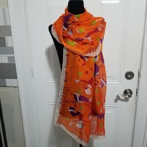 Authentic!! MOSCHINO  Cheap & Chic Olive Oyl Popeye Silk Scarf. (25.5" x 68").